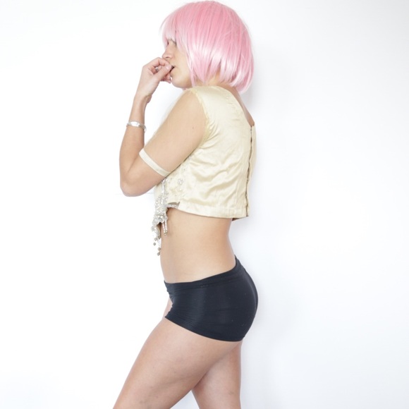 Hand beaded silk crop top - Picture 3 of 3